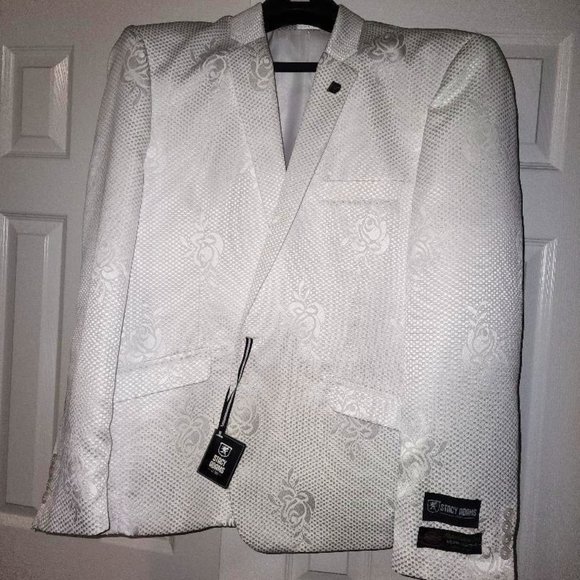 Stacy Adams Suits & Blazers New Mens White Suit Jacket By Stacy